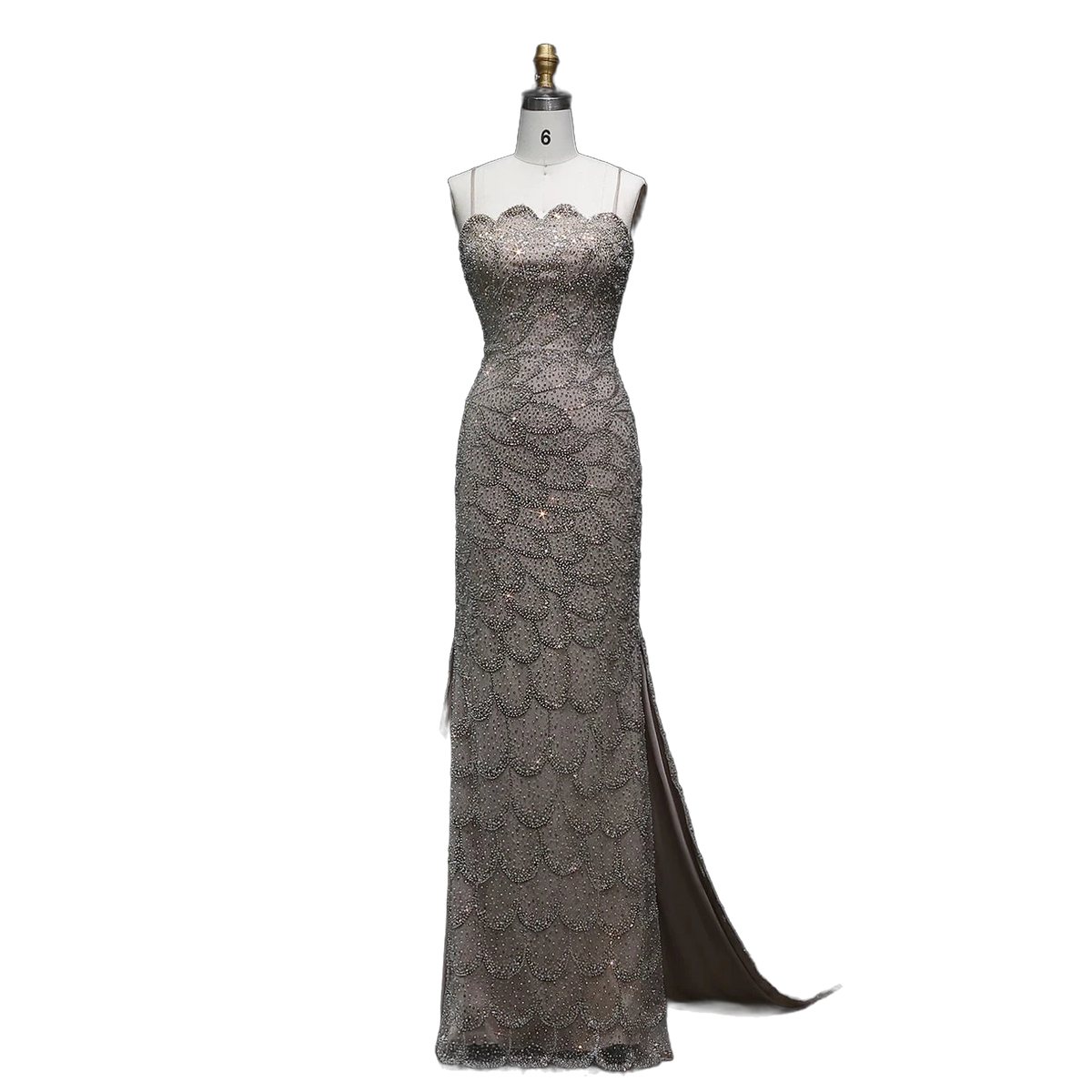 The Zumurrud in champagne – strapless mermaid evening gown | Riviera Couture