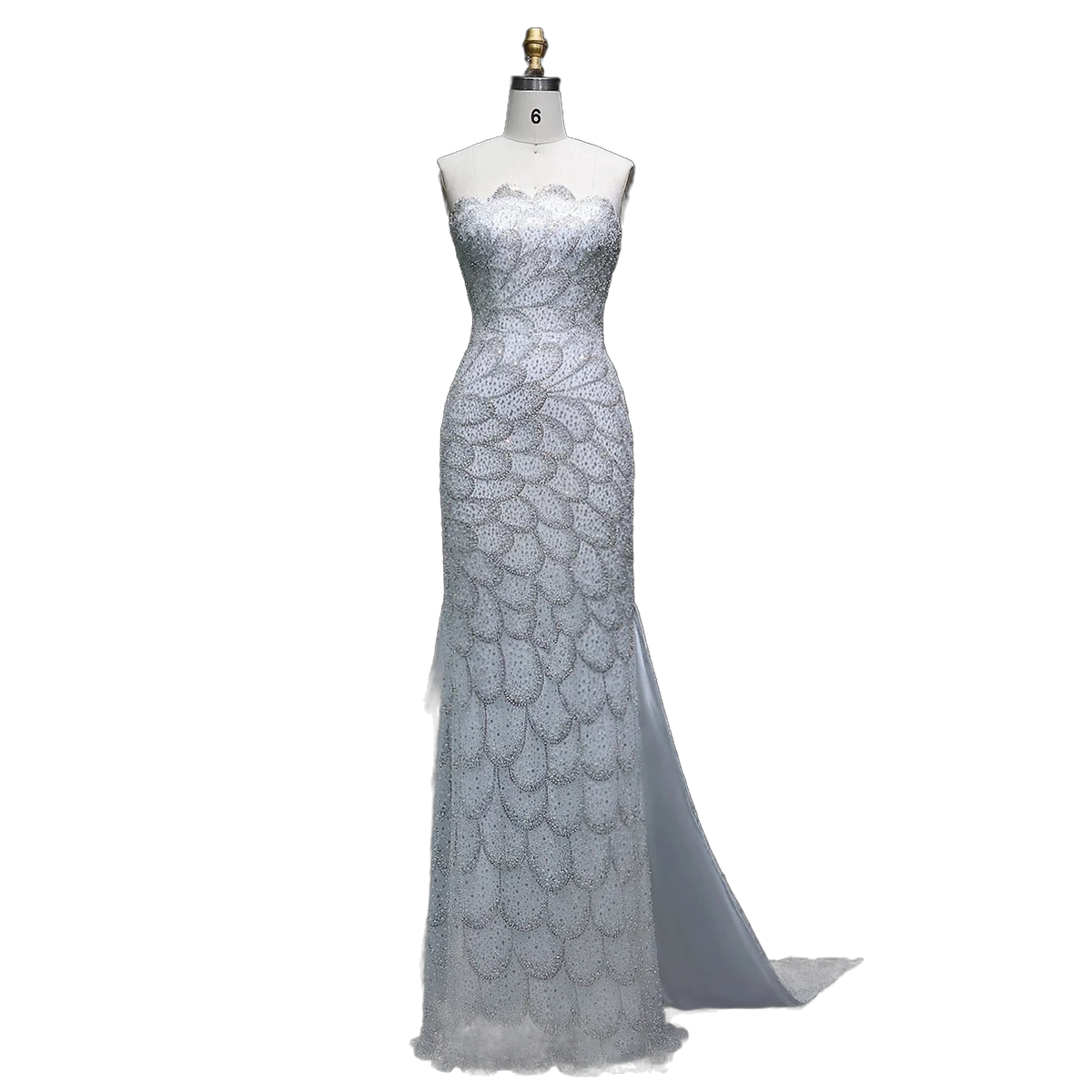 The Zumurrud in white – strapless mermaid evening gown | Riviera Couture