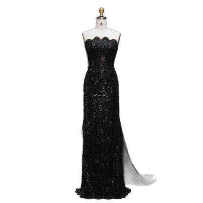 The Zumurrud in black – strapless mermaid evening gown | Riviera Couture
