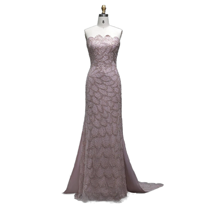 The Zumurrud in pink – strapless mermaid evening gown | Riviera Couture