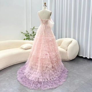 Ombre Pink Lilac Evening Dress - Riviera Couture