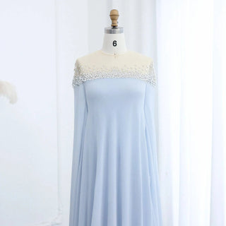 Crystal Baby Blue Evening Dress - Riviera Couture