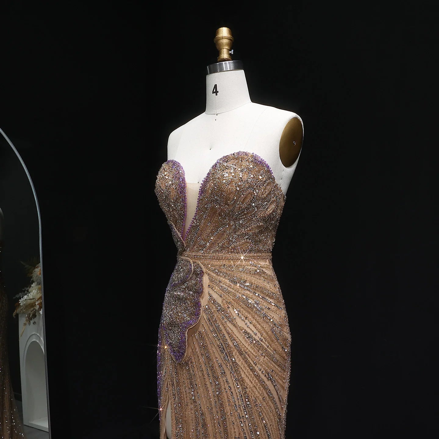 Pink Pink Sweetheart Mermaid Evening Gown — Luxury Beaded Dubai Wedding — Riviera Couture GCC Luxury Evening Gown