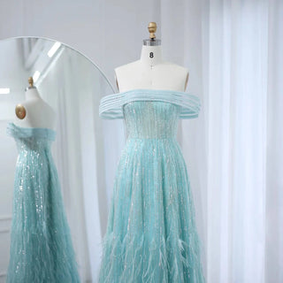 Aqua Turquoise Evening Dress - RC07 - Riviera Couture