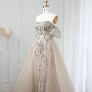 Mermaid Gown with Detachable Skirt - Riviera Couture