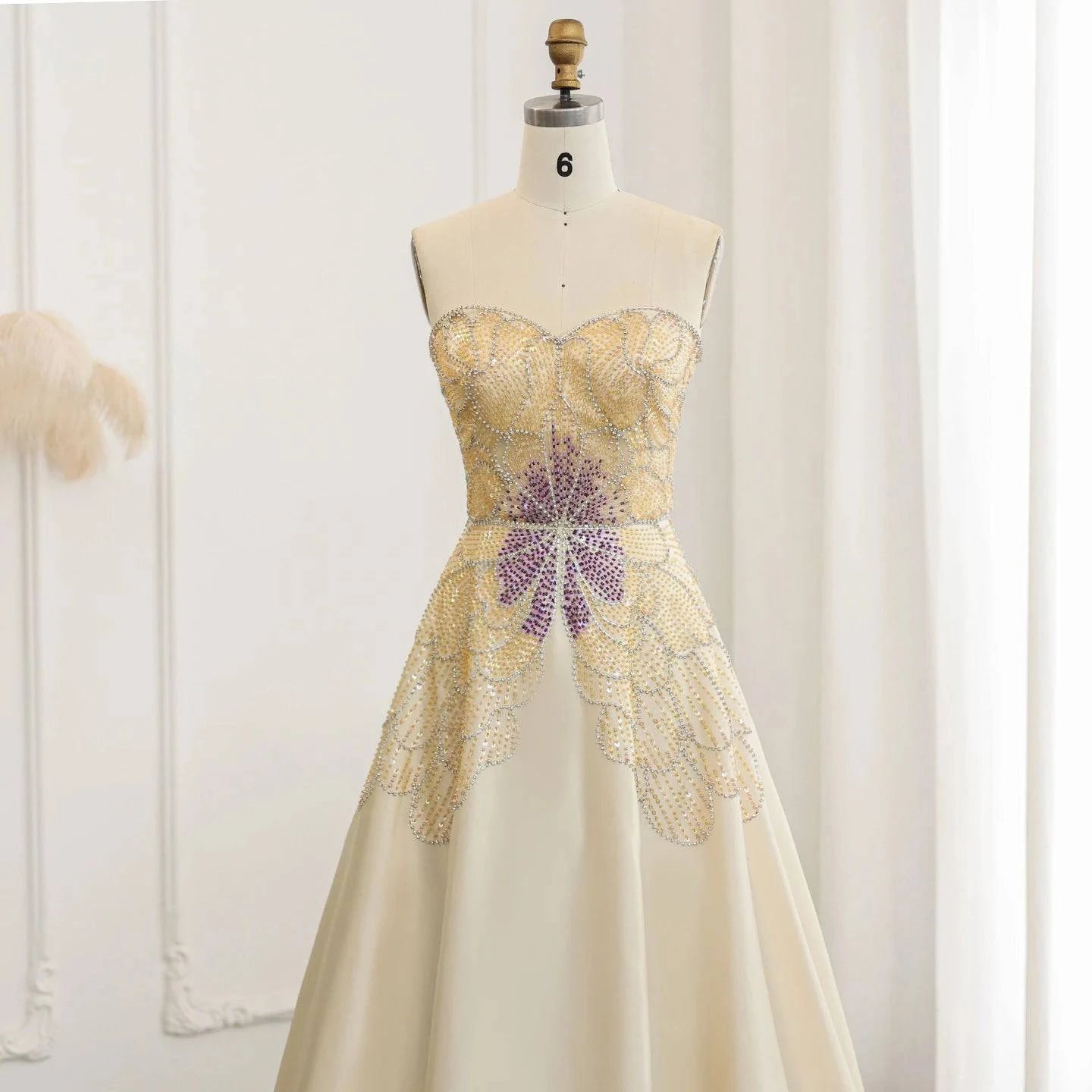 Beaded Butterfly Gown - RC09 - Riviera Couture