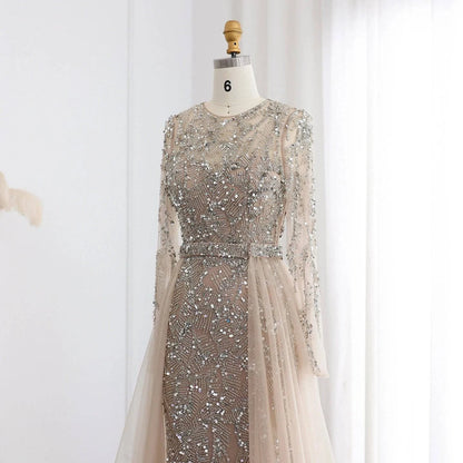 Evening Dress with Tulle Overskirt - Riviera Couture