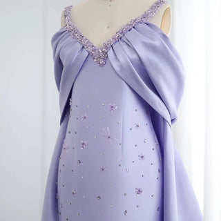 Lilac  Evening Dress with Cape - Riviera Couture