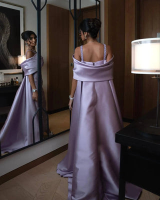 Lilac  Evening Dress with Cape - Riviera Couture