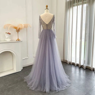 Lilac Mermaid Overskirt Evening Dress - Riviera Couture