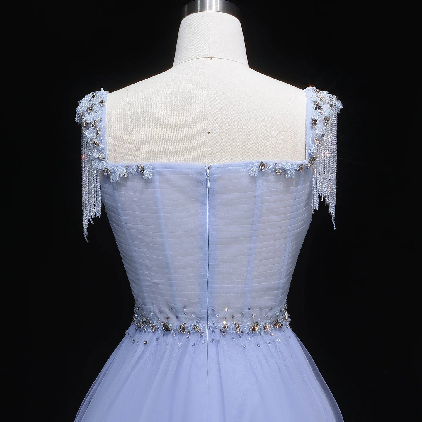 A-Line Evening Gown — Tassel Beaded Crystal GCC Luxury 2026 — Riviera Couture GCC Luxury Evening Gown