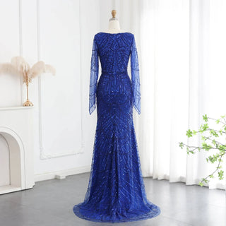 Luxury Beads Long Sleeves Evening Dress - Riviera Couture