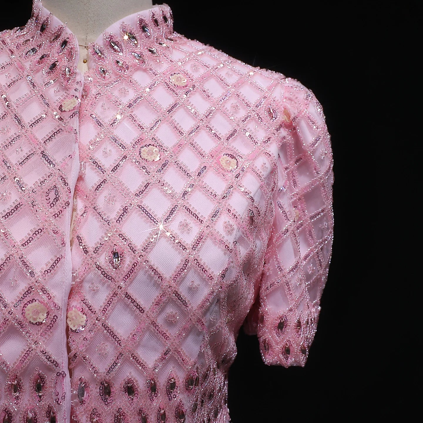 Pink Crystal Two-Piece Evening Gown — Dubai Luxury Formal 2026 — Riviera Couture GCC Luxury Evening Gown