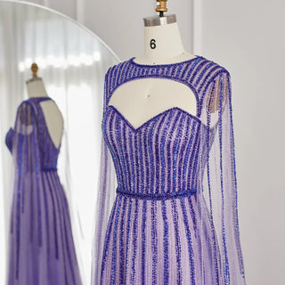 Luxury Evening Dress with Cape - Riviera Couture