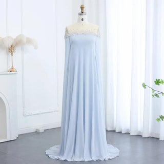 Crystal Baby Blue Evening Dress - Riviera Couture