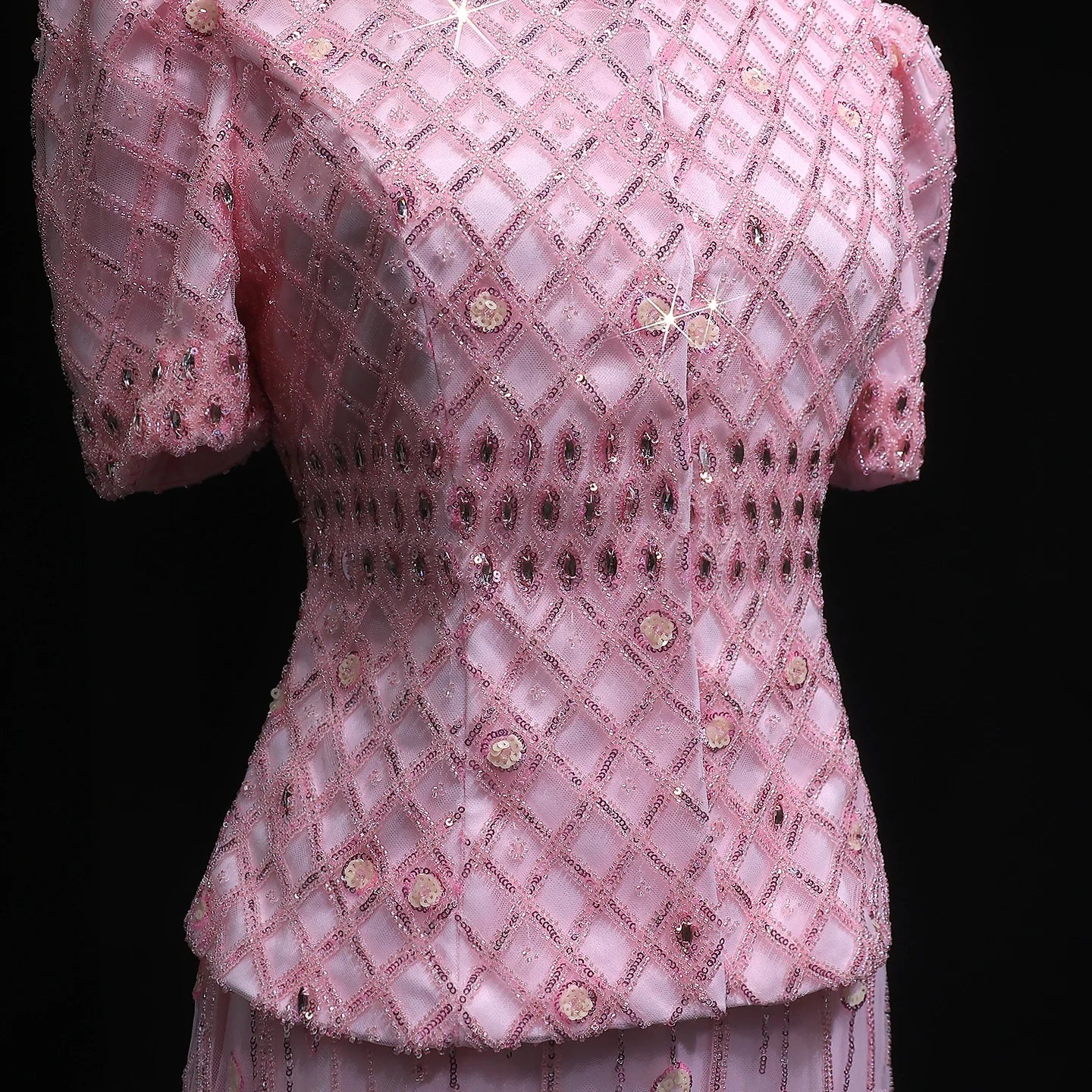 Pink Crystal Two-Piece Evening Gown — Dubai Luxury Formal 2026 — Riviera Couture GCC Luxury Evening Gown