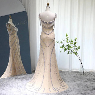 Crystal Tassel Gown - Riviera Couture