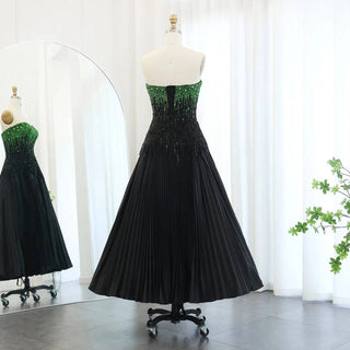 Black Green Strapless Gown - RC215 - Riviera Couture