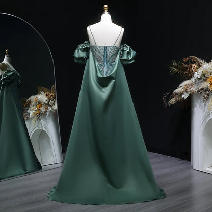 Lilac Off-Shoulder Cape Ruffle Evening Gown — Beaded Luxury GCC Formal — Riviera Couture GCC Luxury Evening Gown