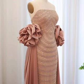 Dusty Rose Dress with Cape - RC36 - Riviera Couture