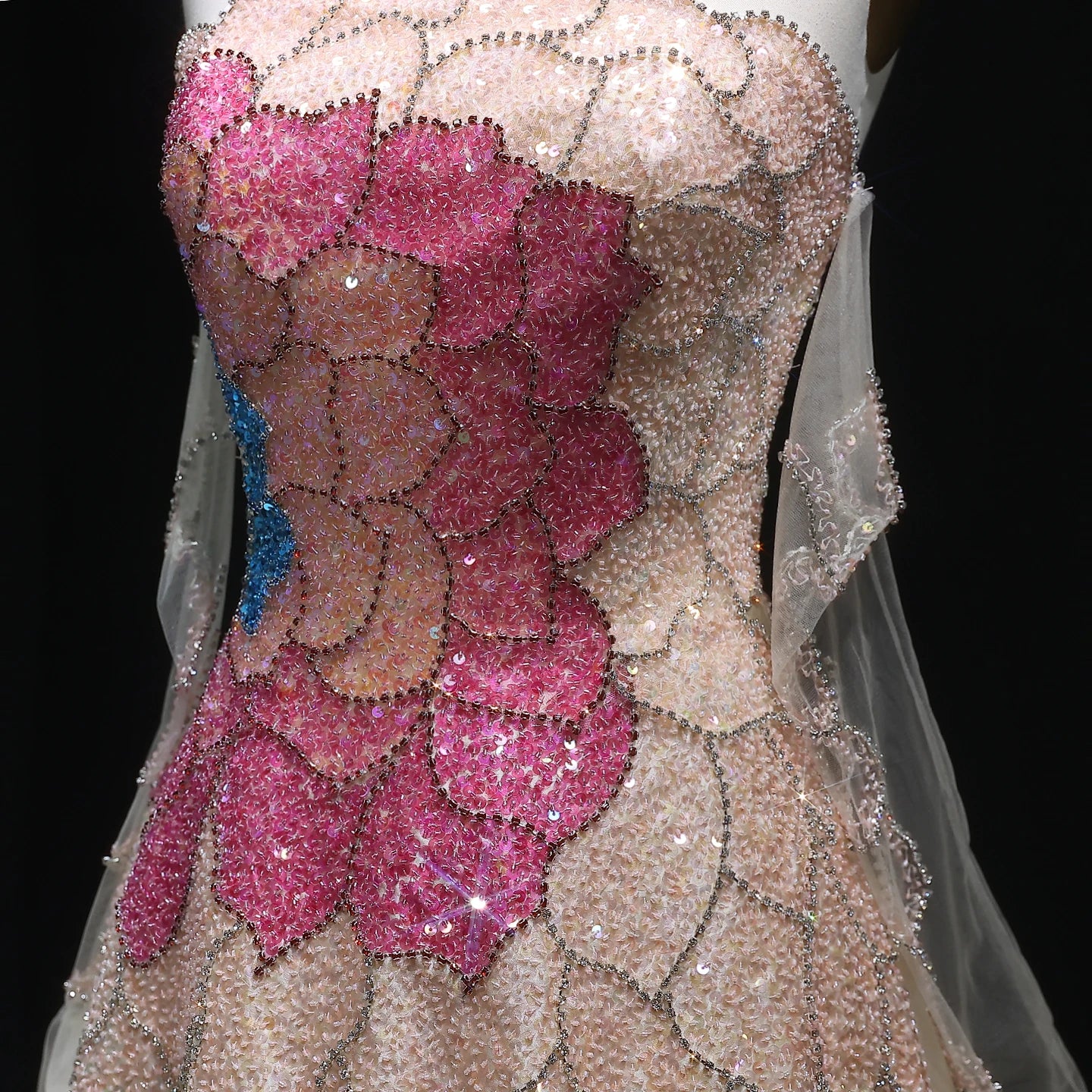 Beige Beige Satin Strapless Evening Gown with Gloves — Dubai Luxury — Riviera Couture GCC Luxury Evening Gown