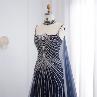 Evening Dress with Chocker Cape - Riviera Couture