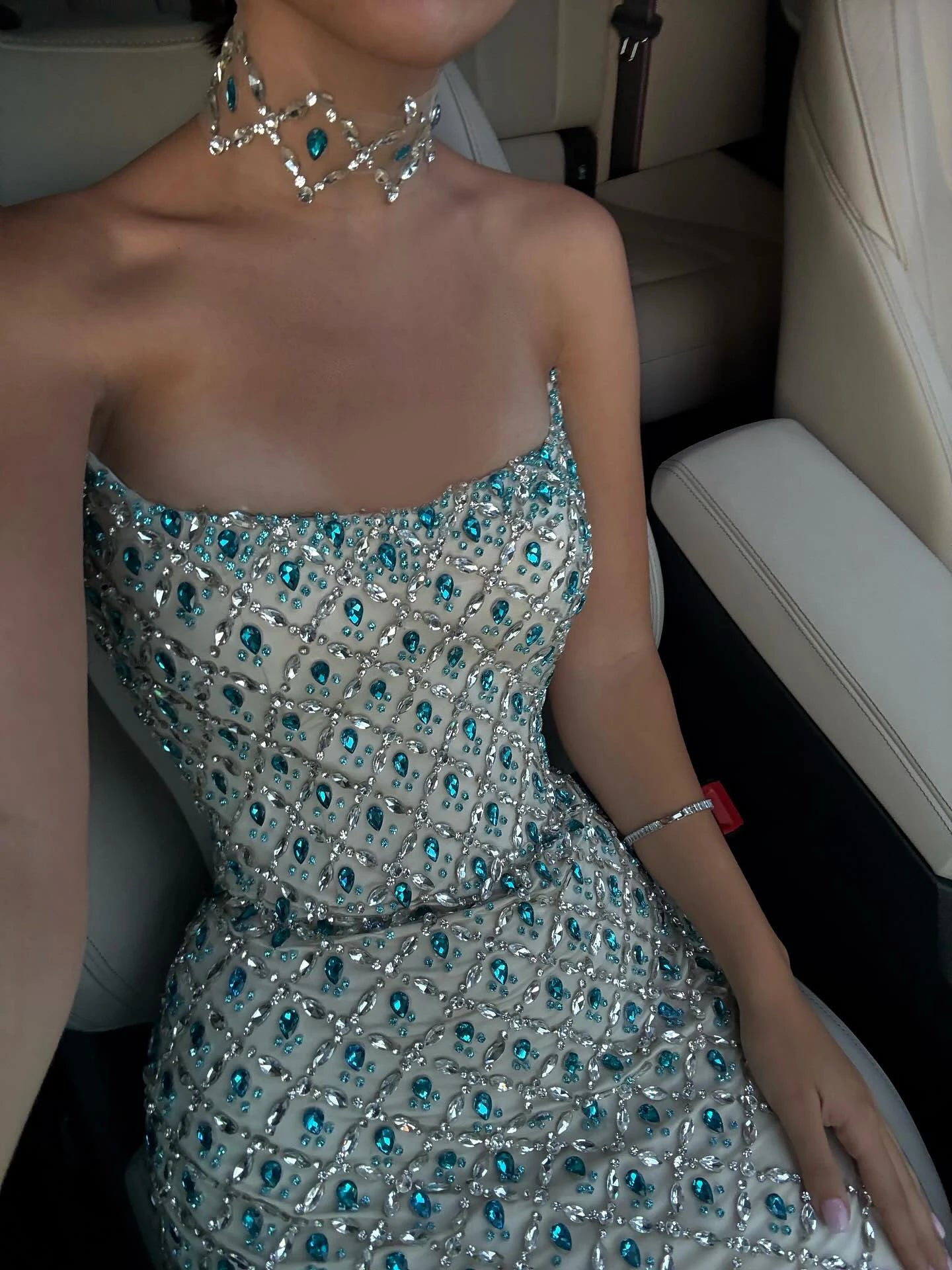 Beaded Crystal Evening Gown with Cape — Luxury GCC Formal 2026 — Riviera Couture GCC Luxury Evening Gown