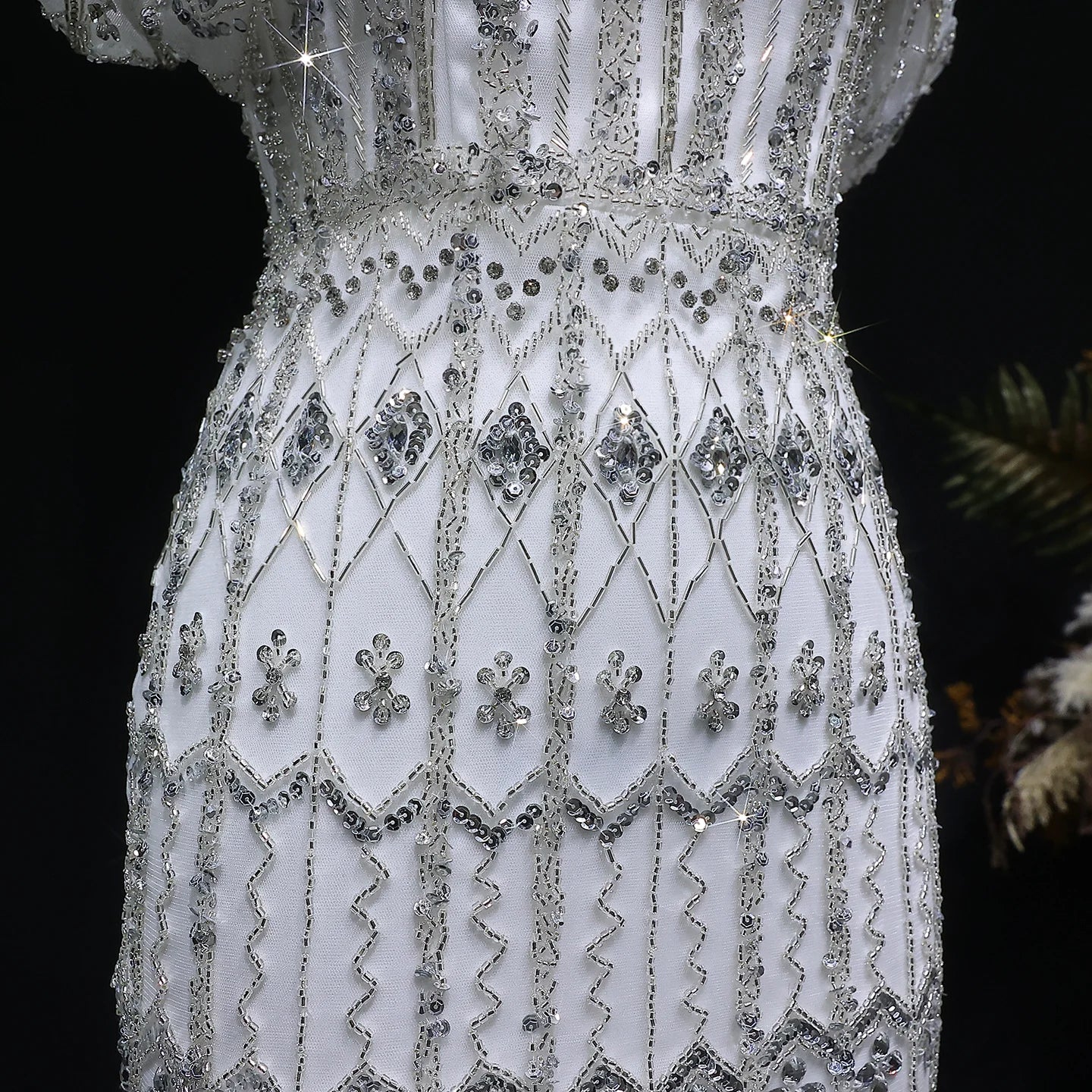 WHITE Burgundy Mermaid Evening Gown with Cap Sleeve — Dubai Arabic Luxury — Riviera Couture GCC Luxury Evening Gown