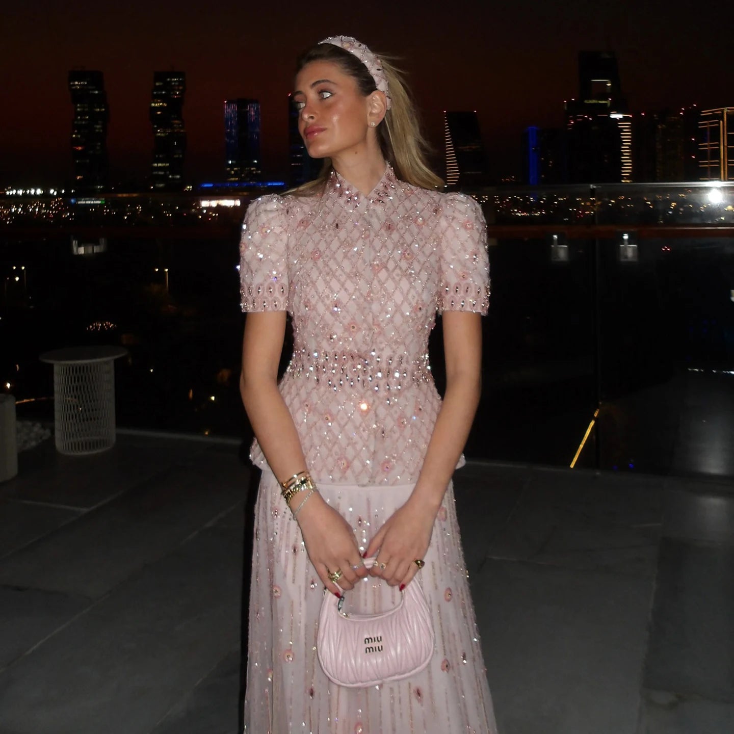 Pink Pink Crystal Two-Piece Evening Gown — Dubai Luxury Formal 2026 — Riviera Couture GCC Luxury Evening Gown