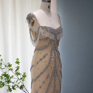 Crystal Tassel Gown - Riviera Couture