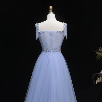 A-Line Evening Gown — Tassel Beaded Crystal GCC Luxury 2026 — Riviera Couture GCC Luxury Evening Gown