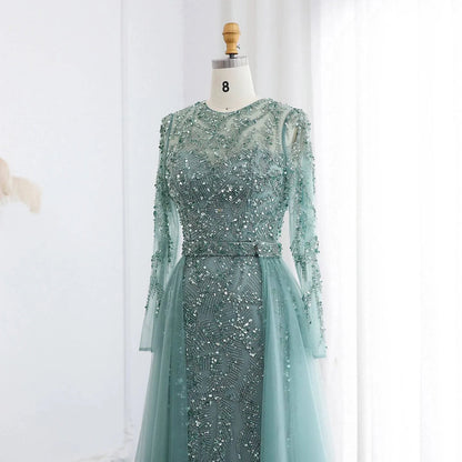 Evening Dress with Tulle Overskirt - Riviera Couture