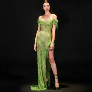 High Slit Evening Dress - Riviera Couture