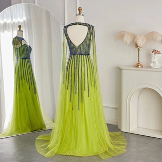 Luxury Evening Dress with Cape - Riviera Couture