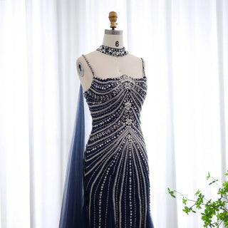 Evening Dress with Chocker Cape - Riviera Couture