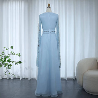 Kaftan Style Blue Evening Dress - Riviera Couture