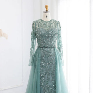 Evening Dress with Tulle Overskirt - Riviera Couture