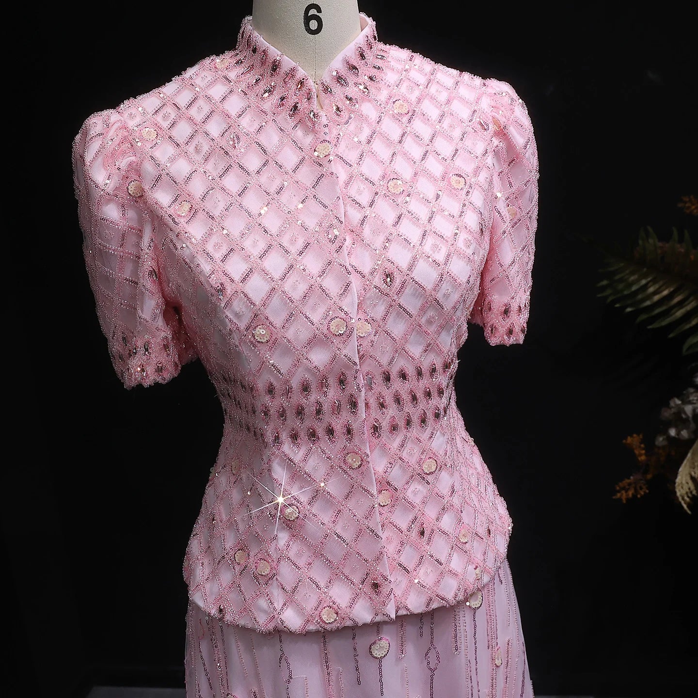 Pink Pink Crystal Two-Piece Evening Gown — Dubai Luxury Formal 2026 — Riviera Couture GCC Luxury Evening Gown