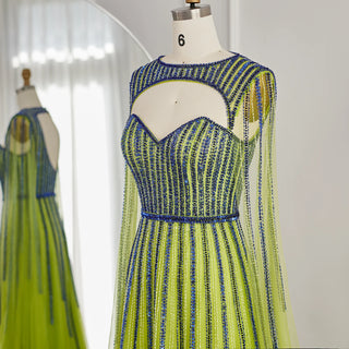 Luxury Evening Dress with Cape - Riviera Couture