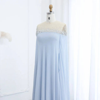 Crystal Baby Blue Evening Dress - Riviera Couture