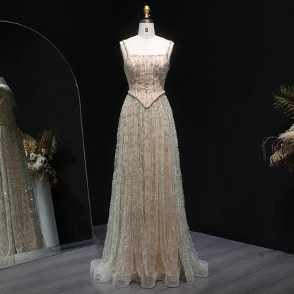 Burgundy Sage Green Spaghetti Strap Evening Gown — Arabic Luxury 2026 — Riviera Couture GCC Luxury Evening Gown