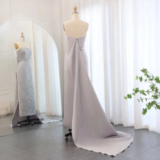 Crystal Gray Evening Dress - RC34 - Riviera Couture