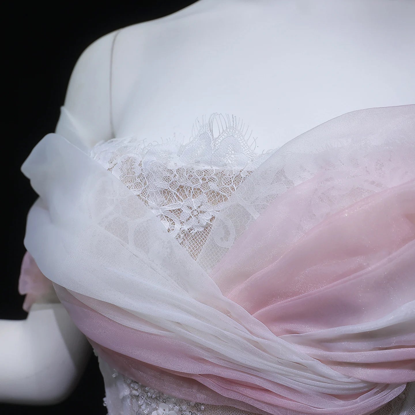 Blush Pink Off-Shoulder Sequined Evening Gown with Cape — GCC Wedding Formal — Riviera Couture GCC Luxury Evening Gown