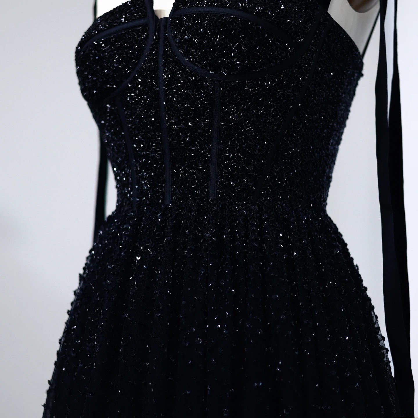 Burgundy Wine Red and Blush Pink Beaded Evening Gown with Straps — Dubai — Riviera Couture GCC Luxury Evening Gown