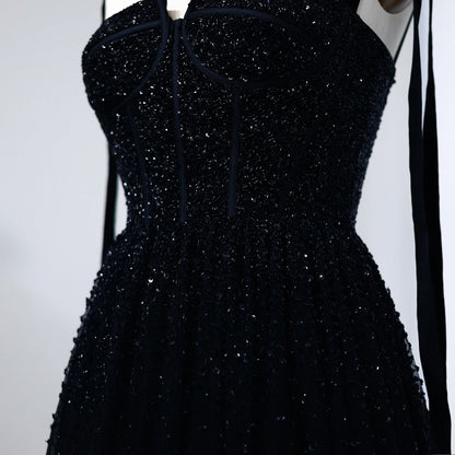 Burgundy Wine Red and Blush Pink Beaded Evening Gown with Straps — Dubai — Riviera Couture GCC Luxury Evening Gown