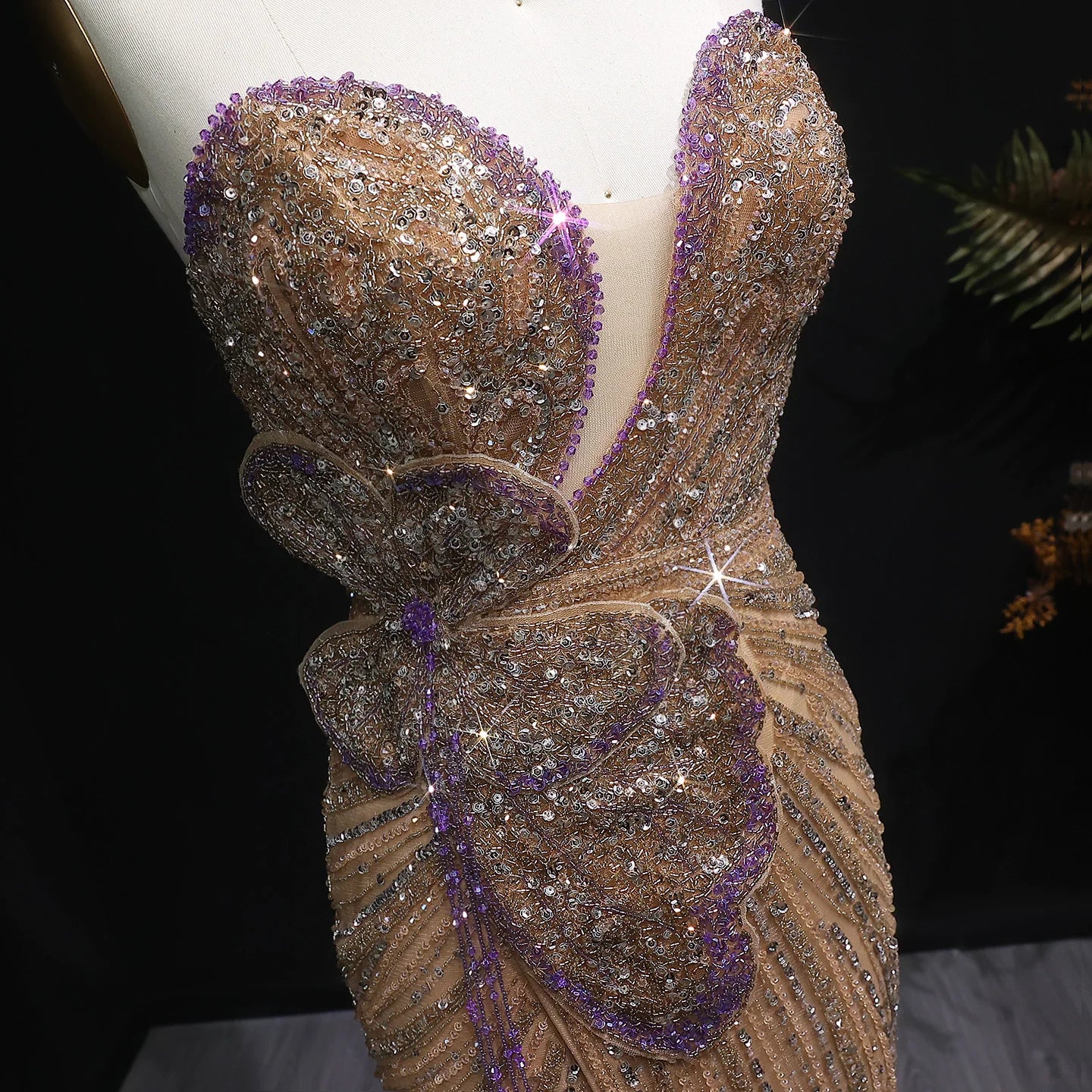 Pink Pink Sweetheart Mermaid Evening Gown — Luxury Beaded Dubai Wedding — Riviera Couture GCC Luxury Evening Gown