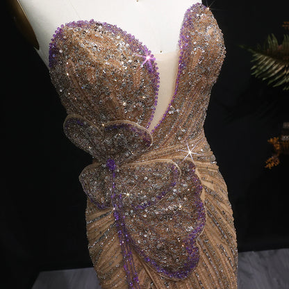 Pink Pink Sweetheart Mermaid Evening Gown — Luxury Beaded Dubai Wedding — Riviera Couture GCC Luxury Evening Gown