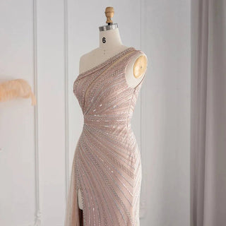 One Shoulder Mermaid Evening Dress - Riviera Couture