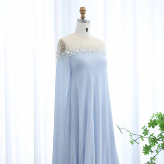 Crystal Baby Blue Evening Dress - Riviera Couture