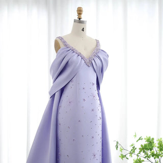 Lilac  Evening Dress with Cape - Riviera Couture